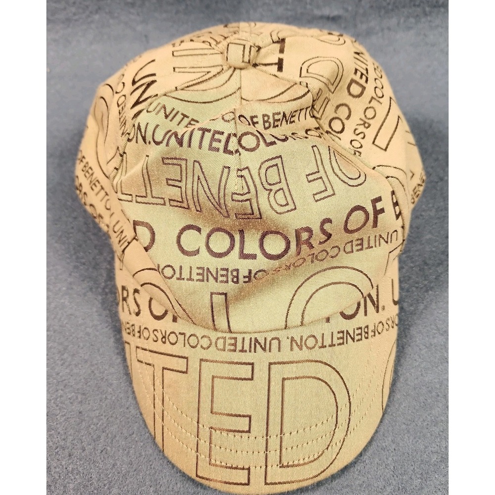 United Colors Of Benetton Womens Cap Monogram Hat Satin Lined Vintage Y2K